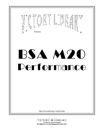 BSA M20 Performance