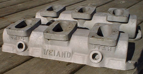 Weiand Drag Star log manifold for Dodge 241/270 for Stromberg 97 carbs